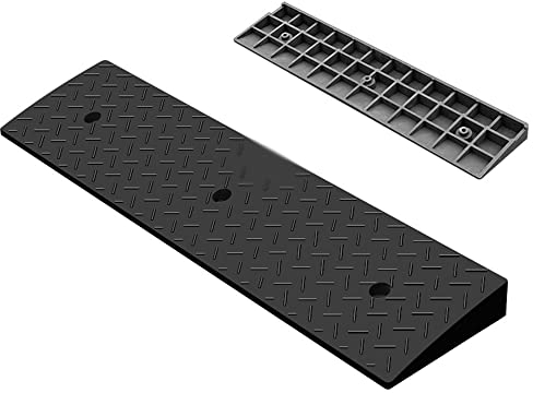 KADEUX Gummi Bordsteinrampen, 4 Bis 13 cm Hoch Türschwellenrampe, Schwere Auffahrkeil Bordsteinkanten Rampe, Für Treppen, Auffahrt, Bürgersteig, Stufen (Size : 100x25x7cm(39x10x2.7in))