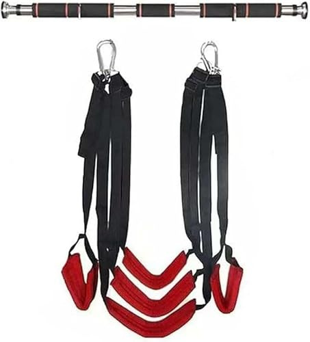Love Swing Sex Swing with Spreader Bar BDSM Setpeitsche Sex weich Tower Frame Door Swing liebesschaukel Sex Toy for Couples Extreme Sex Bondage Set Restraints,Schwarz Rot