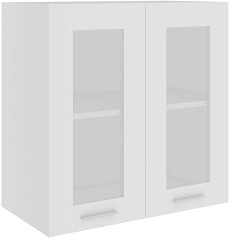 Gecheer Elegant Wall-Mounted Glass Cabinet for Organized Storage - White, 60x31x60 cm Model802521