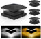 NATPOW Farola Solar Exterior, Luz Solar Postes Exterior Jardin, IP65 Lampara Sobremuro Exteriores de Aluminio, Blanco Cálido, Square, LED Aplique Solar para Jardin Patio Sobremuro 4 Pack
