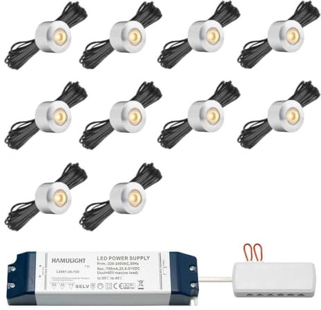 LED Aufbaustrahler Gomera bas | Aufbauleuchten - Deckenstrahler - Aufbauspots - Aufbaulampen - Downlight | 3W - Dimmbar - Flach - 230V - IP44 - Warmweiß | Set mit 10 Stück