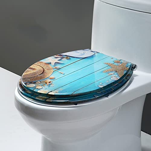 Schwarzer Toilettensitz aus Harz, universelle U/V/O-Toilettensitze, verdickter, langsam schließender Toilettendeckel, Marmormuster-Toilettensitze, leicht zu reinigen, grünes Gitter/Steine (b