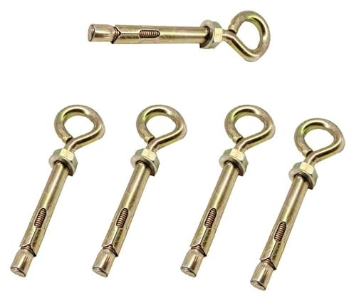 Aoktorkit 5 pernos de anclaje de expansión M6 x 60, pernos de tornillo de expansión con ganchos cerrados para fijaciones de pared de ladrillo de hormigón