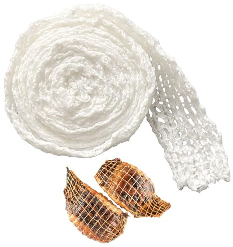 duoyif Fleischnetz Für Rollbraten, Elastisches Bratennetz Kaliber 18, Schinkennetz Fleischnetz Rollbraten Netz, Baumwoll Netz Zum Aufbewahren Trocknen Braten und Kochen von Fleisch (3 Meter)