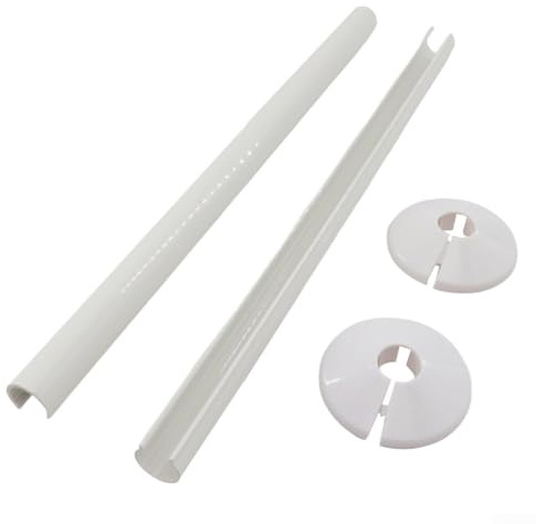 Lot de 4 cache-tuyaux et colliers de tuyau de radiateur 15 x 300 mm, 16 mm