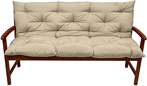 Outdoor Hollywoodschaukel Auflage für Gartenbank Dickes Rücken- und Sitzkissen für 2- 3-Sitzer Couch Große Terrassenmöbel Ersatzmatratze Beige 150x100cm