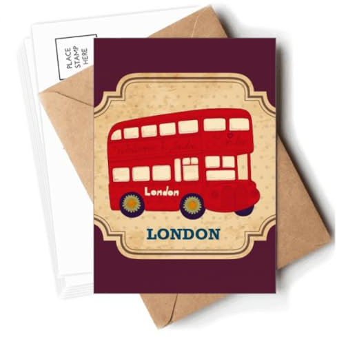 UK London Doppeldecker-Bus-Stempel, Postkarten, Umschläge, blanko, Notizkarten, Versandkarten