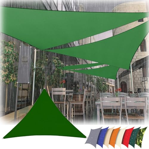 Patio Sail Canopy,Triangle Waterproof Garden Sun Shade Sail Canopy 95% UV Block,Sunscreen Awning for Terrace, Balcony, Pool,Porch– (Green,2m x 3m x 4m)