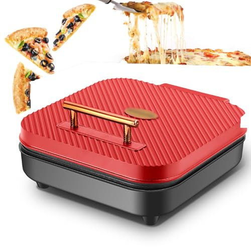 XSDAJSD Horno eléctrico Multifuncional para Pizza con calefacción de Doble Cara, 1200 W, Alta Potencia, para Uso en pizzerías, restaurantes y hogares, Color Rojo.