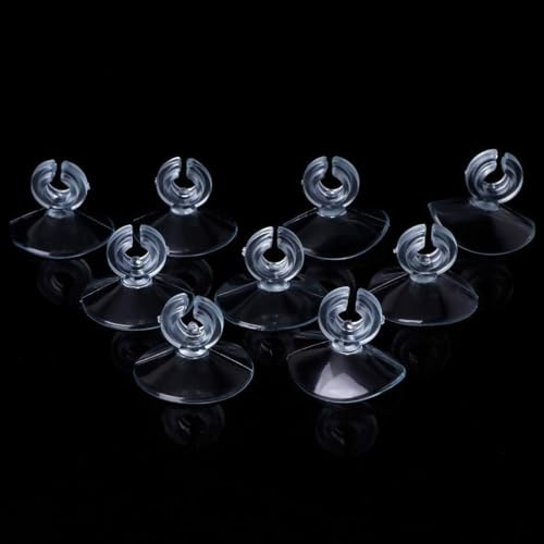 Yjemle 10 Pcs 1.2in Transparent Aquarium Suction Cup, Plastic Sucker with Clips Fish for Tank Pipe Hose Tube Holder Fish Tank Suction Cups Aquarium Air Pump Accessories