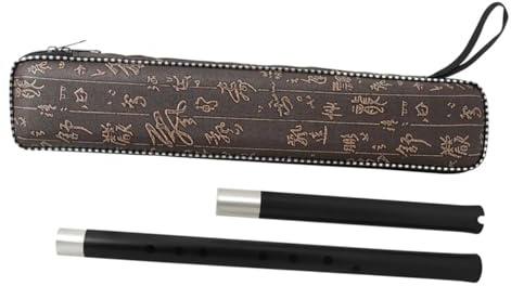 YARNOW Chinesische Flöte Aus Hartholz 8-loch Zwei Stück Holzblasinstrument Für Anfänger Vertikale Traditionelle Flöte in Tonart f Mit Lederbox