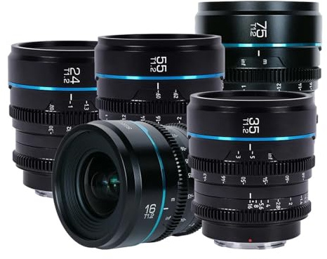SIRUI Night Walker 35mm T1.2 Cine-Objektiv (16mm, 24mm, 55mm), kompatibel mit Sony FX3, ZV-E1, LUMIX GH5, GH6, S52 und S1 II(55mm,L-Mount)