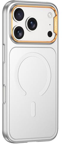 WBRSybUK Custodia Antiurto For IPhone 17/17 Air/17 Pro/17 Pro Max, Cover Satinata Con Ventosa Magnetica, Supporto Opaco For Ricarica Wireless(White,17 Air)