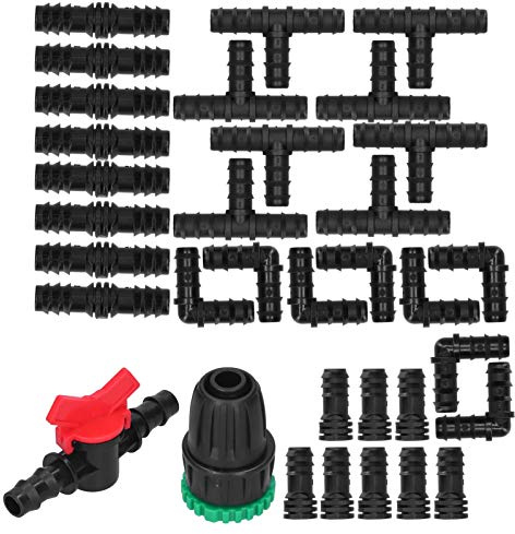 KIMISS Kit de Raccords d'irrigation Goutte à Goutte de Haute qualité, Adaptateur de Robinet G1/2, Connecteur en T, Fournitures d'arrosage par Pulvérisation, Accessoires de Jardin Polyvalents