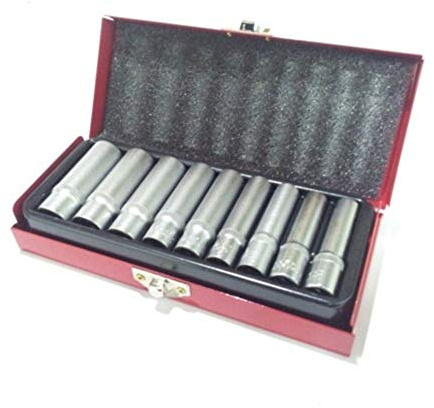 Fast World Shopping Lot de 9 douilles Attaque 35,6 cm Longueur 5 cm Chrome vanadium Tiroir métal