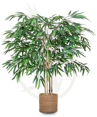 Maia Shop Artificial Bamboo Tree 105 cm for Home and Office Decoration, Tree, Hyper-realistic Decorative Artificial Plant with Natural Trunk and Canes Artificial bamboo, Decorative Artificial Plant