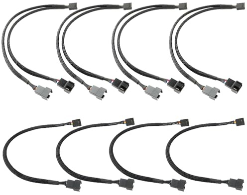 CESFONJER 4 Pack PWM Fan Cable Converter, Y Splitter, 4 Pin Fan Extension Cable
