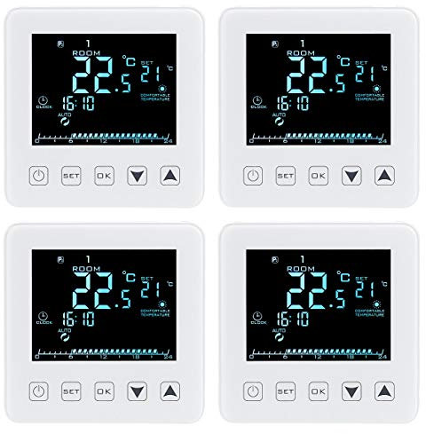 revolt Thermostat Heizung WLAN: 4er-Set WLAN-Thermostate für Fußbodenheizungen, für Siri, Alexa & GA (Smart-Thermostat Elektroheizung, Heizkörperthermostat Alexa, Infrarotheizung)