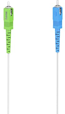 Hama - Cable de fibra óptica de red, 2 m, para FREEBOX Box FREE, conexión SC/APC a SC/UPC, cable sin halógeno LSZH para Internet de alta velocidad, color blanco