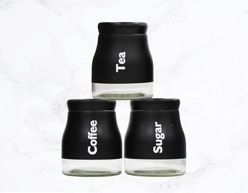 AJ R|H Legacy Tea - Coffee - Sugar Canisters Kitchen Storage Black