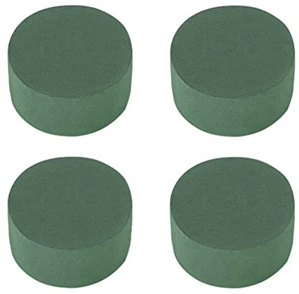 NUOBESTY Blumensteckschaum Zylinder Steckschaum Rund Grün 12cm 4 Stücke DIY Basteln Frischblumen Kunstblumen Blumengestecke Blumenarrangement Werkzeug für Hochzeit Geburtstag Party