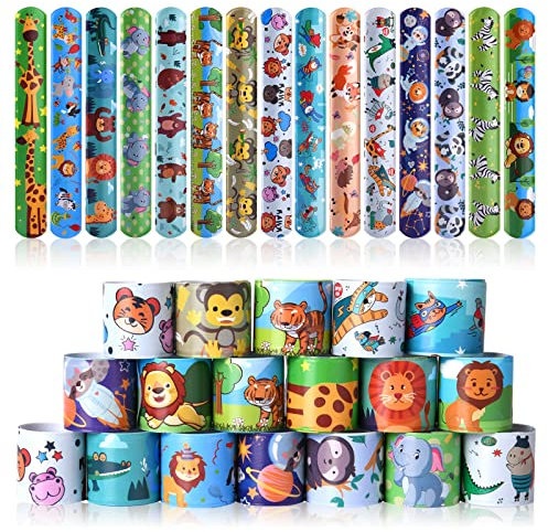 flintronic Braccialetti Slap, 30Pezzi Slap Bracelets, Bracciali a Scatto, Schiaffo Bracciali Gadget per Compleanno Festa Bomboniere Regalo per Bambini Ragazze Ragazzi