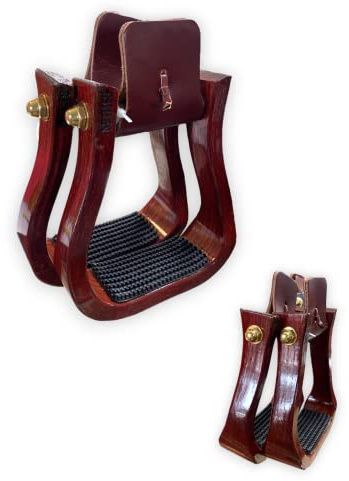 Nettles The Barrel Racer Stirrups Distressed Red Color - 2 Tread