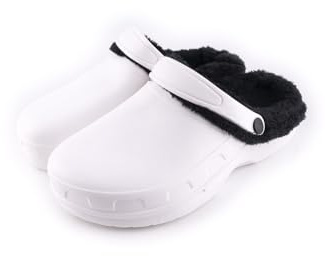 R-ISLAND Sabots d'hiver, Sabots d'hiver pour homme, avec doublure chaude, adulte, imperméable, antidérapant, confortable, parfaitement pour la maison extérieur ou intérieur, blanc, 41 EU
