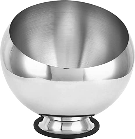 Edelstahl Zuckerdose, Silber Schräger Mund Saucenschüssel Behälter Gewürzflasche mit Sockel für Zuhause, Küche, Restaurant (L)
