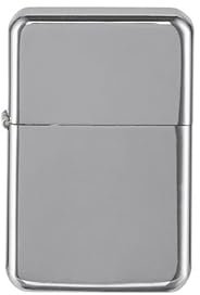 Sturmfeuerzeug Feuerzeug Taschenfeuerzeug Benzinfeuerzeug Metallfeuerzeug Lighter - Männer Geschenk - Outdoor - Camping - Geschenkidee-unbefüllt (Chrome Silber poliert)