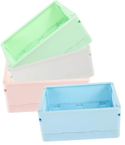 Amosfun Faltbarer Schreibwarenkorb 4er-pack Mini-aufbewahrungsbehälter Kunststoffkisten Für Schreibtisch Büro Und Wohnzimmer Effizient Und Einfach Zu Verstauen