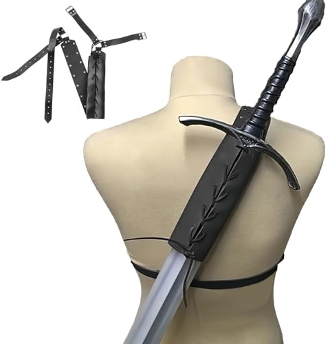 Anseom Porte-Ceinture en Cuir Holster pour Épée, Médiéval Rétro Porte Épée Ceinture Ceinture d'Épée Médiévale Rétro en Cuir Costume de Guerrier Réglable Boucle Étui Épée pour Hommes Épée Titulaire