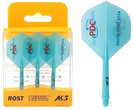 CUESOUL ROST Integrierter Dartschaft und Flights,Standardform,3er-Set (blau)
