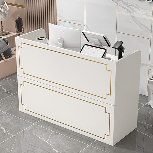 Empfangstheke, Kassierer Counter, Verkaufstheke Mit Abschließbare Schubladen, Rezeptionstheken, Empfangstresen, Verkaufstheke, Checkout Schalter, Für Lobbys, Salons, Einzelhandel(Color:B,Size:80x40x92