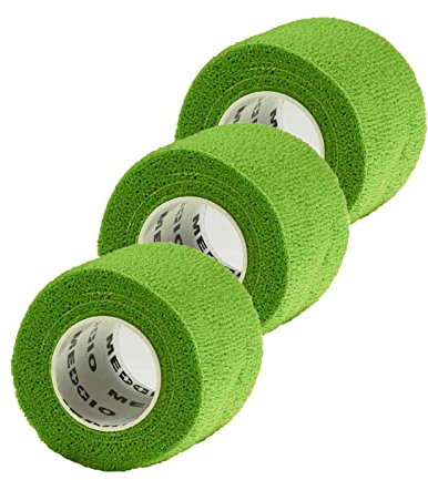 1/3/6 Haftbandagen Größe+Farbe wählbar - selbsthaftende Bandage Fixierverband selbstklebend, Farbe:3 Stück | 5 cm | hellgrün