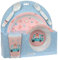 Safta PREESCOAR JIRAFA - Set d'assiettes et couverts, Pack, assiette, couvert, bébé, initiation, repas, confortable et polyvalent, 26 x 9 x 26 cm, corail, M, Décontracté