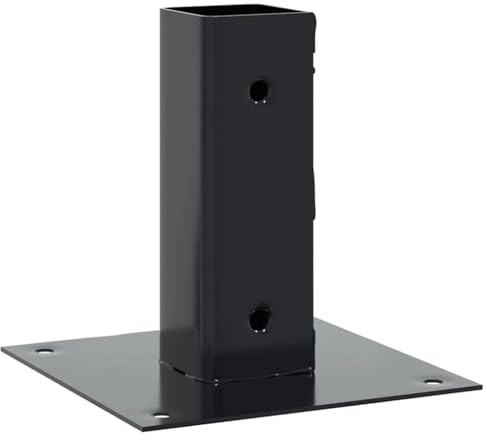 vidaXL Basi per Pali Quadrati 12 pz 46x46mm Acciaio Verniciato Polvere, base di recinzione in cemento, base del palo della recinzione, supporto del palo in metallo