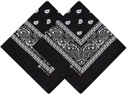 ZENO Bandana – 100% Baumwolle & Natürliche Fasern – Halstuch Ohne Polyester – Hochwertig, Weich, Langlebig & Waschmaschinenfest – Bandana Herren & Damen – Unisex & Kinder - 2 Pack