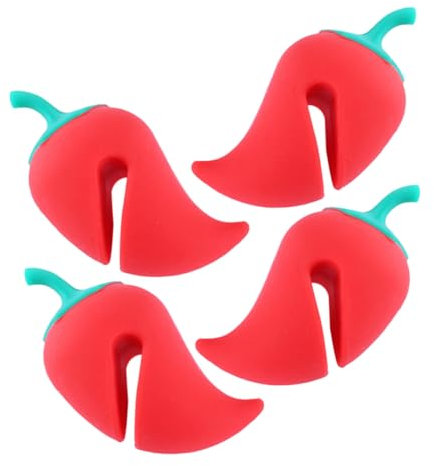 CIYODO 4pcs Spill Lid Clamp Silicone Pot Lid Lifter Heat Resistant for Soup Pots Kitchen Gadgets Holds