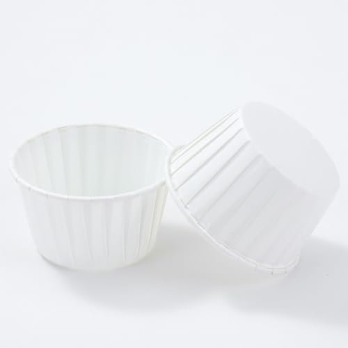 Stampo Torta Stampo per tazza con bordo in rotolo di carta per cupcake, tazza usa e getta per cottura in oro e argento ad alta temperatura (White, One Size)