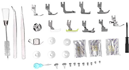 Industrial Sewing Machine Presser Foot Set Edelstahlersatz -Ersatzkit mit Tragbarem Aufbewahrungsfall - Kompatibel mit den Meisten Jersey -Maschinen - Hohe Haltbarkeit und Leistung