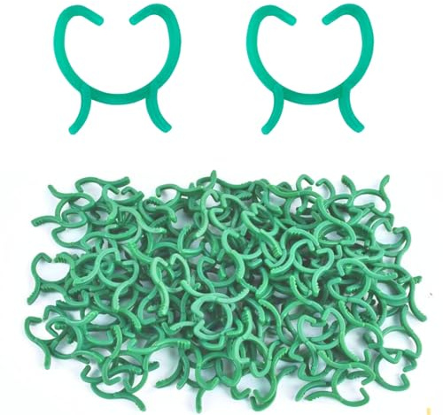 100 Stück Klein Pflanzenclips Grün für Kletterpflanzen,Wiederverwendbar Pflanzenklammern Blumenklammern Tomatenclips Ranken Clips Pflanzen Clips Gartenklammern für Pflanzen Sicherung Gemüse Obst