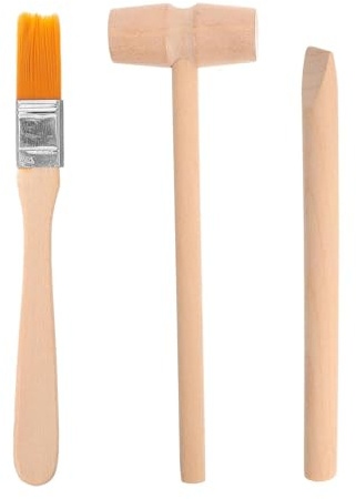 4 Pezzi Legno Martello da Scavo, Set Strumenti di Scavo per Bambini, Strumenti di Scavo Kit, Inosauri Attrezzi Archeologici Martello, per l'esplorazione e il Gioco Scientifico dei Bambini