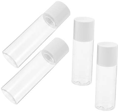 UKCOCO 4 pièces Flacons Voyage Rechargeables Bouteilles Lotion Portables Légères pour Shampooing Gel Set Pratique pour Déplacements et Camping