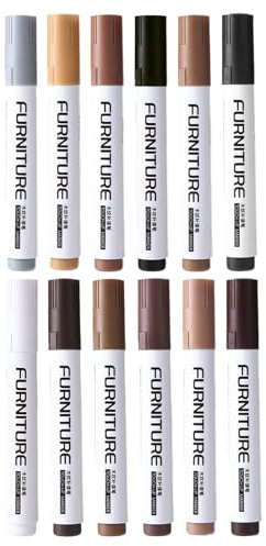 Wood Markers Furniture Repair,12 Colors Low-Odor Scratch Covers Removers,Wood Furniture Repair Kit | for Scuffs Damage Stains Wear Cracks Paint Chips