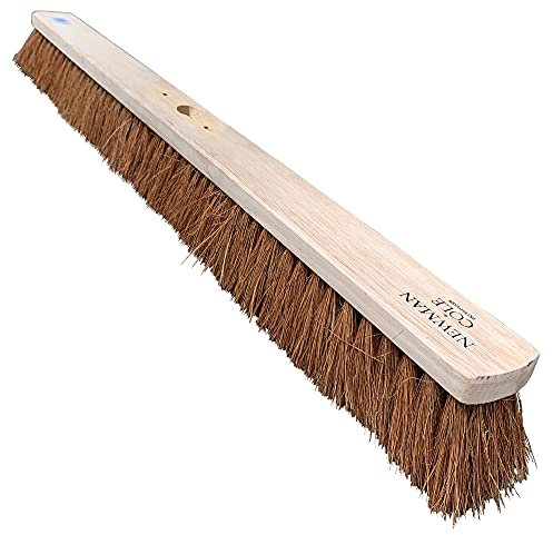 Newman and Cole 36” Wide Broom Indoor or Outdoor, Extra-Large Heavy Duty Broom Sweeping Brush for Warehouse Floors and Large Flat Surfaces (36” Natural Coco Soft Bristle Broom Head Only)…