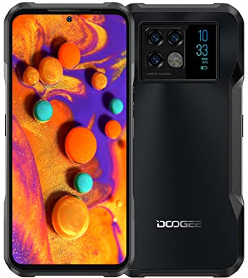 DOOGEE 5G Outdoor Smartphone ohne Vertrag V20, 6,4’’ 2K AMOLED Display, 64MP Dreifach AI Kamera+20MP Nachtsichtkamera, Android 11 IP68 Wasserdichtes Handy, Octa Core 8GB+256GB Dual SIM NFC Grau