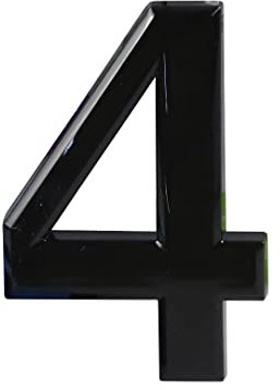 Números de puerta de 3 pulgadas, números de casa negros, números de casa ABS, autoadhesivos, plateados, números de casa 3D, para puertas, habitaciones de hotel, pegatinas de número de puerta (4)