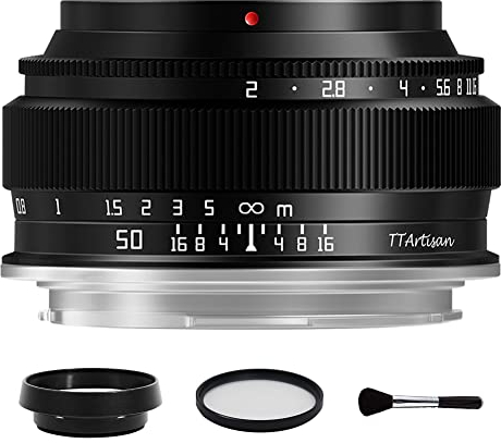 TTArtisan Objectif portrait manuel F2 plein cadre 50 mm grande ouverture pour appareil photo Fuji X XF XT3 XT4 XT10 XT20 XT30 XT200 XS10 XA3 XA5 X100V XE2 XE2S XE3