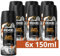 6x Axe Fine Fragrance Collection Premium Bodyspray Black Vanilla Deo ohne Aluminium für 72 Stunden Frische 150 ml